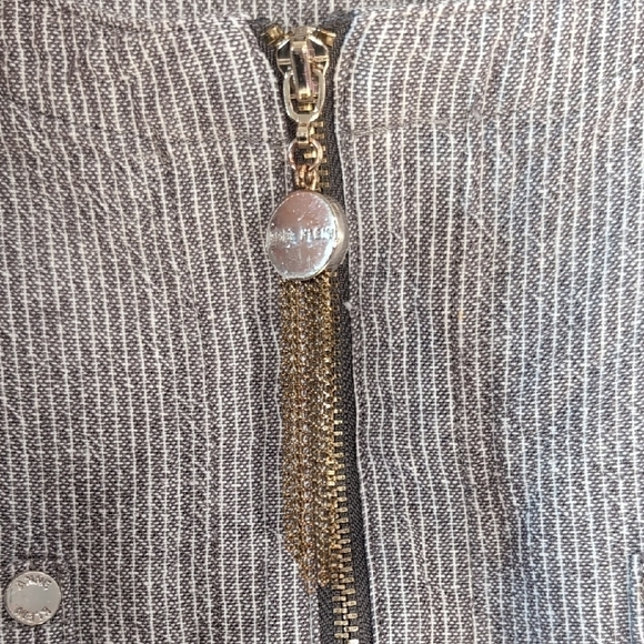 Anne Klein | NWOT Gray Striped Sleeveless Linen Viscose Top Size L - Picture 6 of 8